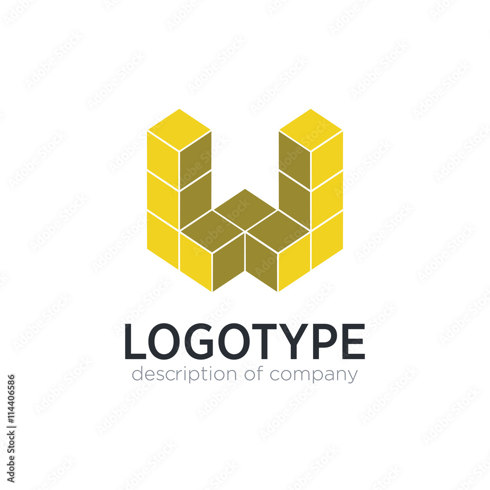 Letter W cube figure logo icon design template elements
Letter W cube figure logo icon design template elements