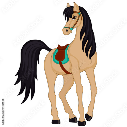 cartoon buckskin stallion