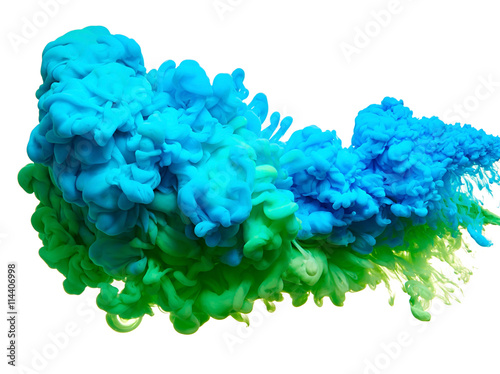 Splash of blue and green paint