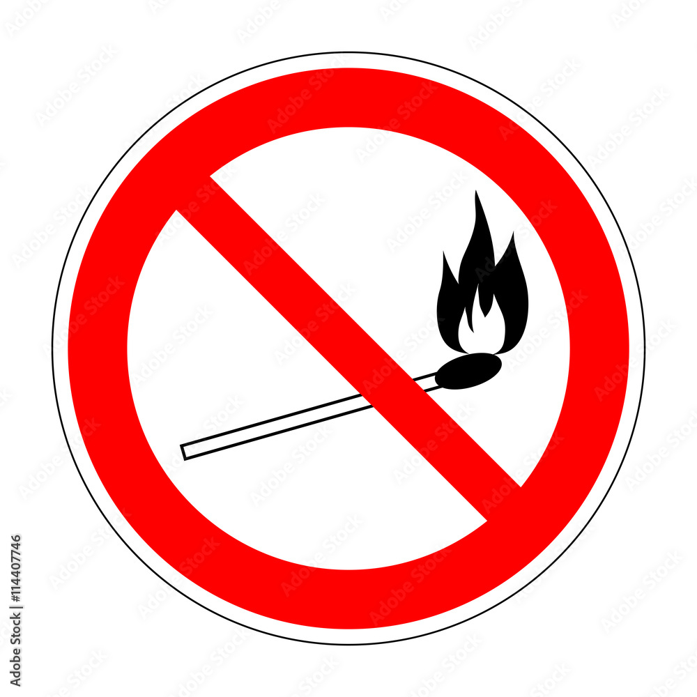 No fire match vector sign 20.06 No fire match vector sign 20.06