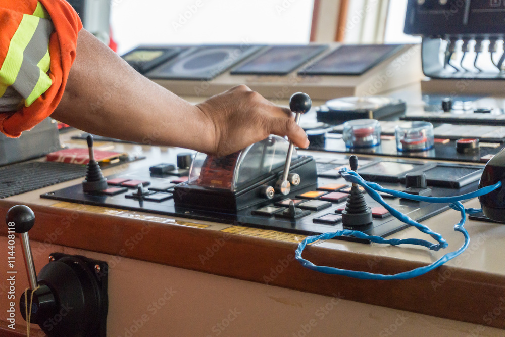 Control panel of a tug boat working at oilfield Control panel of a tug boat working at oilfield