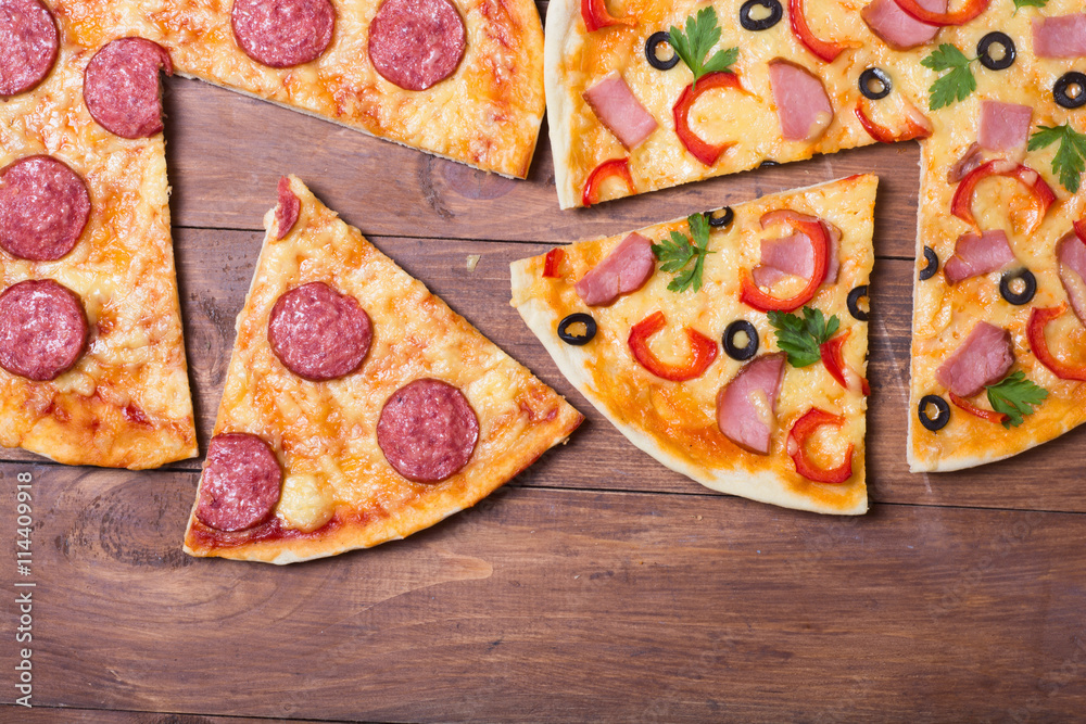 pizza with pepperoni pizza with pepperoni
