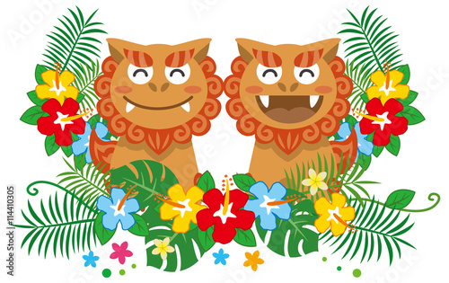 沖縄の守り神シーサーのイラスト Stock ベクター Adobe Stock