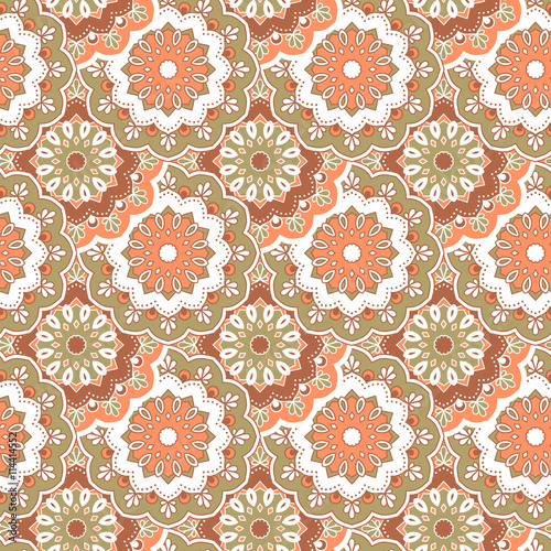 Seamless hand drawn mandala pattern. Vintage decorative elements. Islam  arabic  indian  turkish  ottoman motifs. For printing on fabric or paper. Vector illustration.
