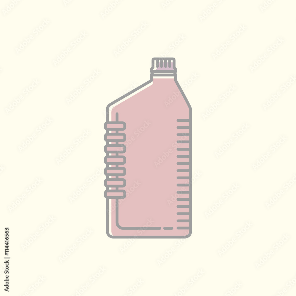 Vector linear illustration of canister, bottle. Thin line icon or symbol template Vector linear illustration of canister, bottle. Thin line icon or symbol template
