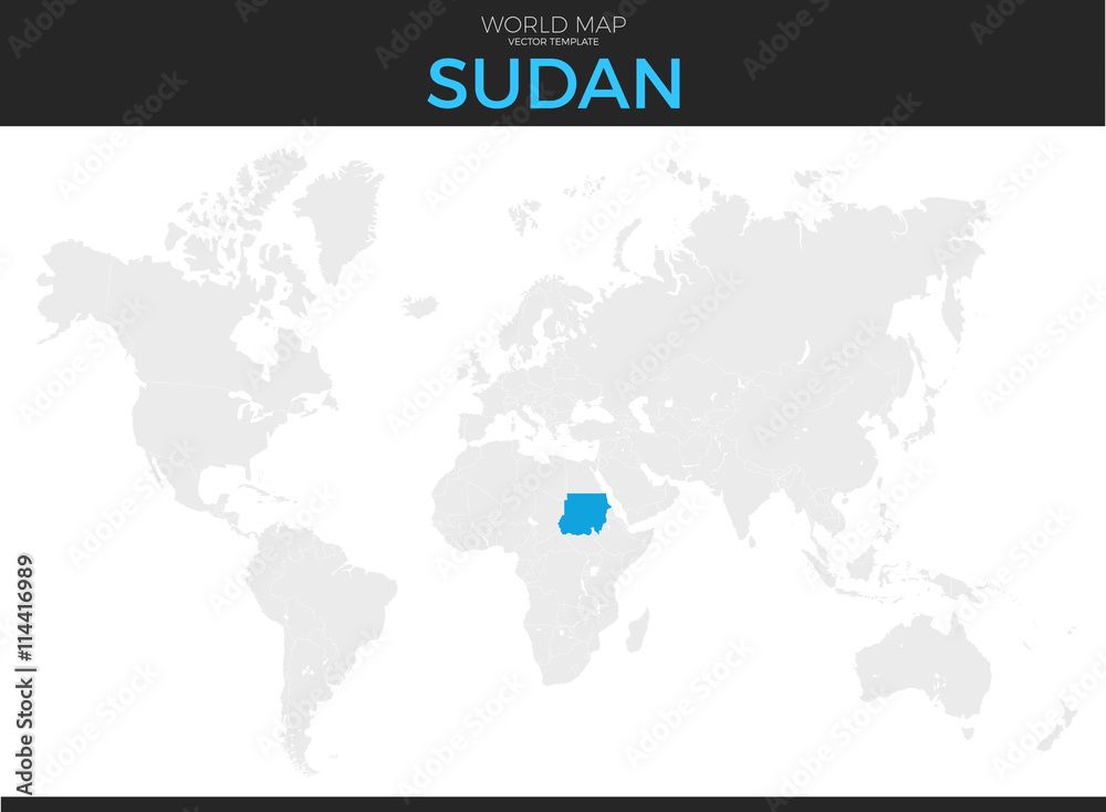 Naklejka premium Republic of the Sudan Location Map