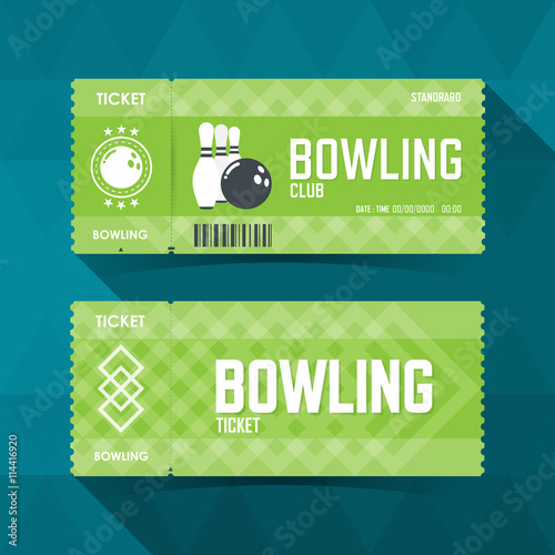 Bowling Ticket Card modern element design. vector illustration