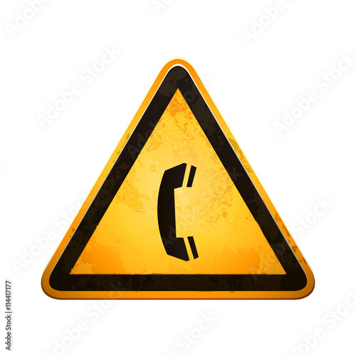 danger sign with a phone