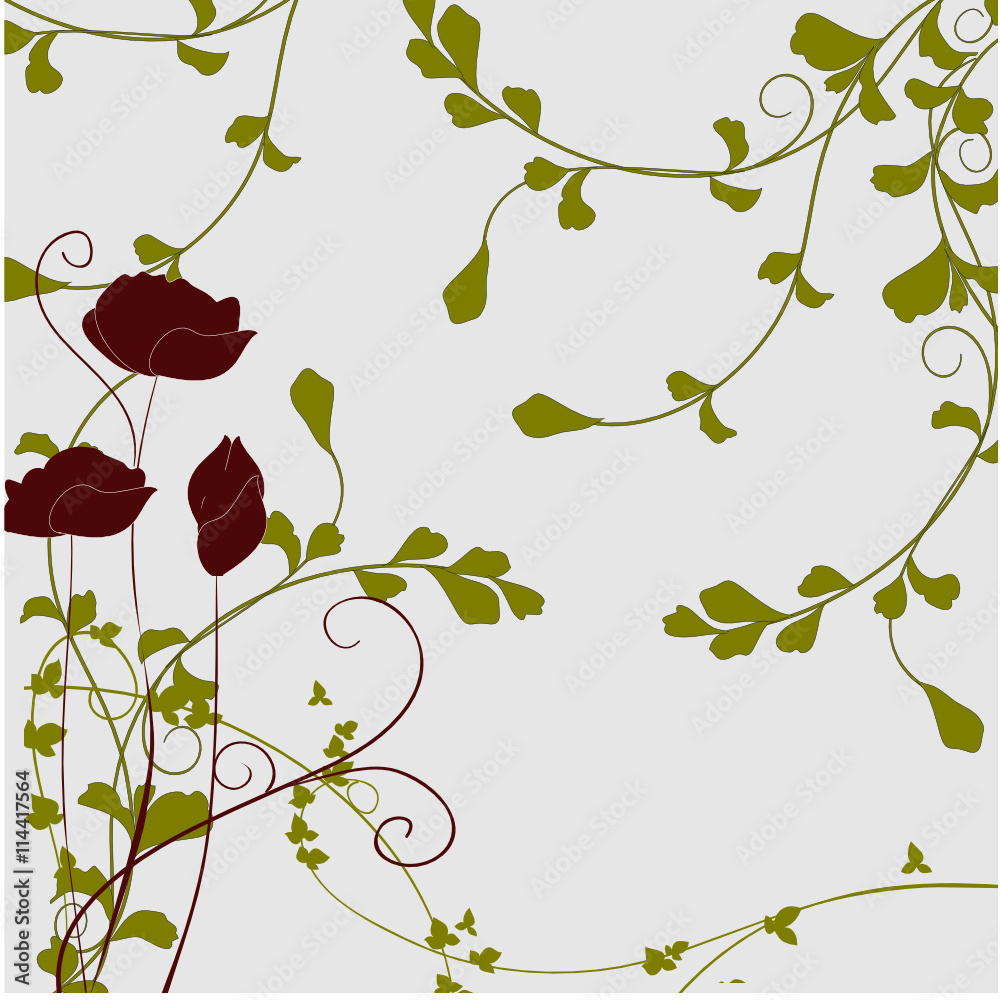 fleurs verte et rouge