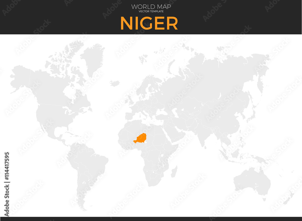 Naklejka premium Republic of Niger Location Map