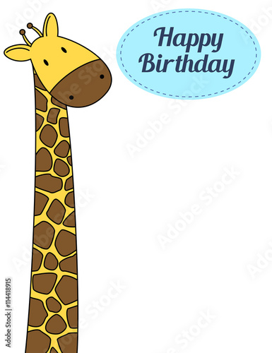 Cute giraffe birthday card