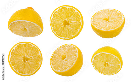 lemon slices on white background