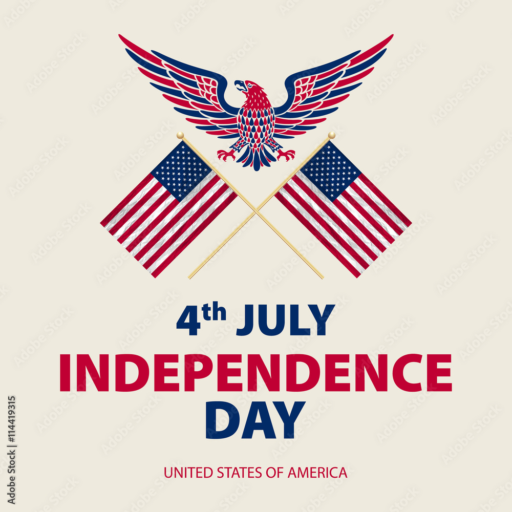 easy to edit vector illustration of eagle with American flag for Independence day easy to edit vector illustration of eagle with American flag for Independence day
