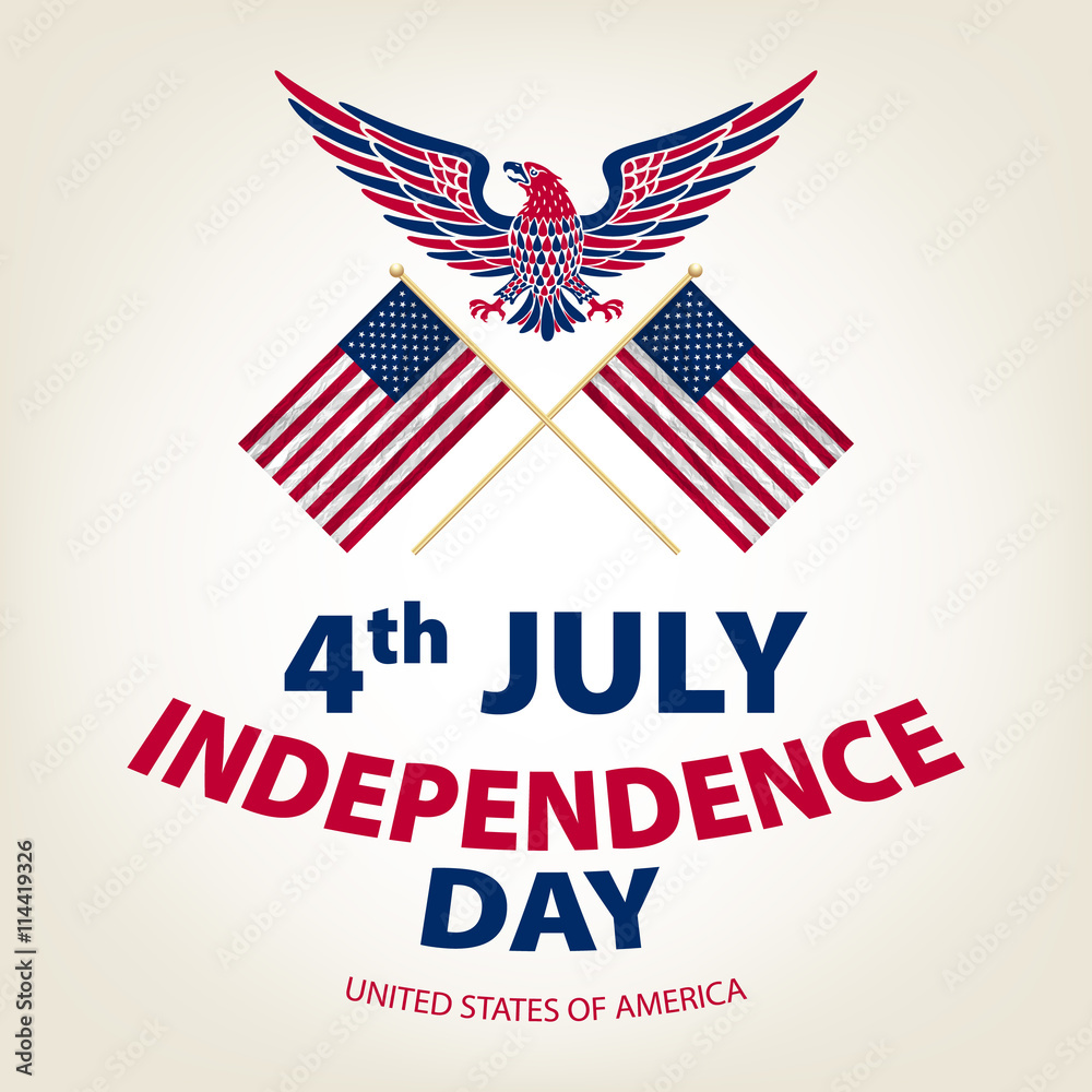easy to edit vector illustration of eagle with American flag for Independence day easy to edit vector illustration of eagle with American flag for Independence day