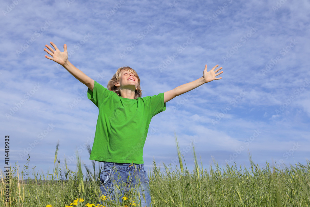 happy summer child arms outstretched happy summer child arms outstretched