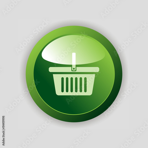 Icono de cesta de la compra sobre un botón verde