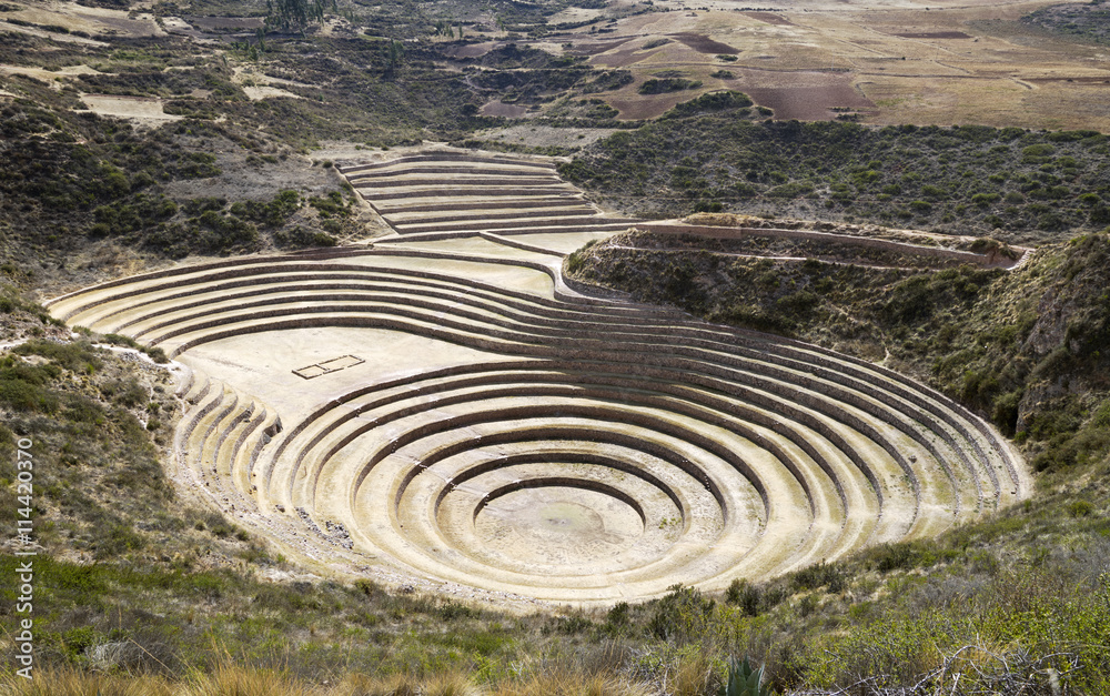 Moray ancient circular terraces. Inca Experimental Agriculture S Moray ancient circular terraces. Inca Experimental Agriculture S