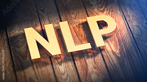 Acronym NLP on wood planks photo