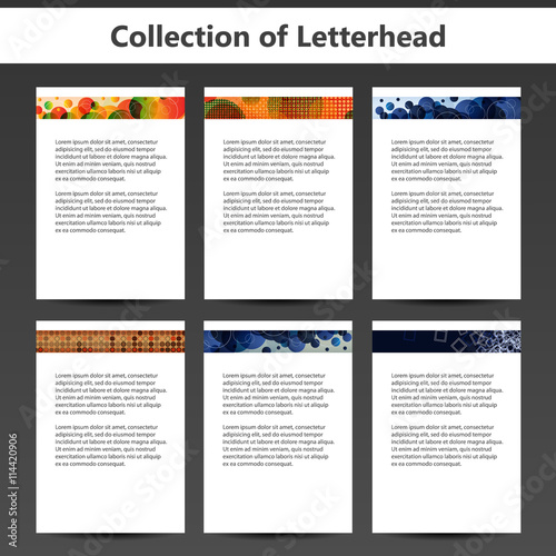 Collection of Letterheads for Your Business - Six Nice and Simple Design Template with Different Patterns