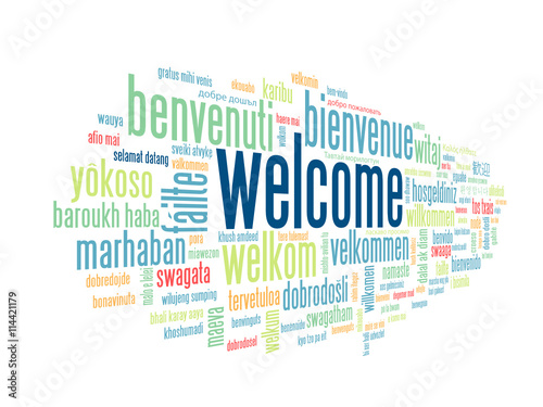 "WELCOME" Tag Cloud translated into many languages
