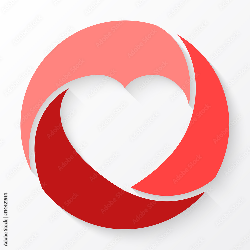 heart circle infographic. Template for love cycle diagram graph