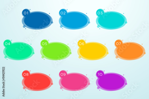 Abstract Circle Numbered Text Boxes