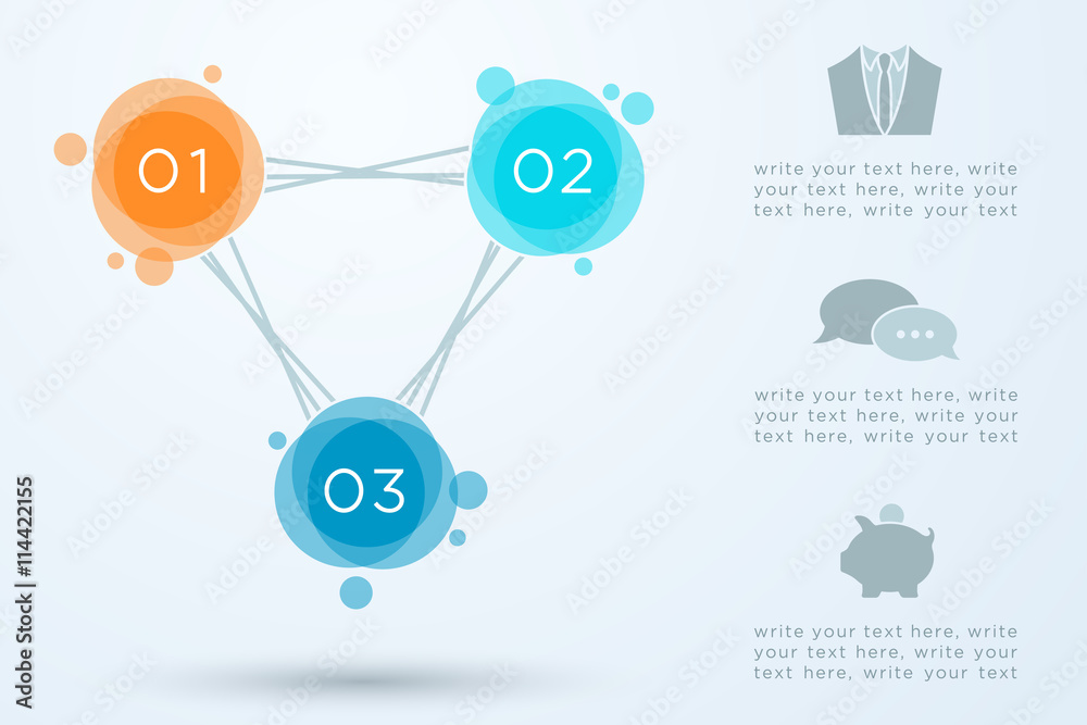 Abstract Circle Infographic Connected 1 to 3 Abstract Circle Infographic Connected 1 to 3