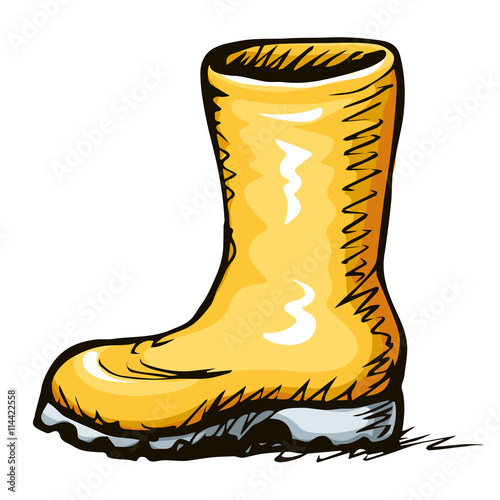 Rubber boots. Vector drawing