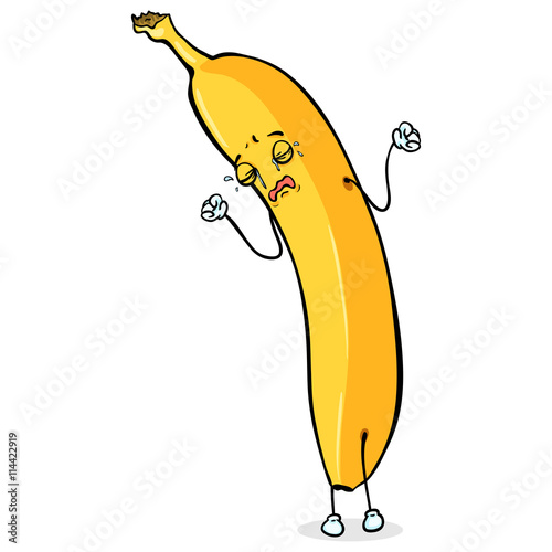 Vector Cartoon Character - Crying Banana