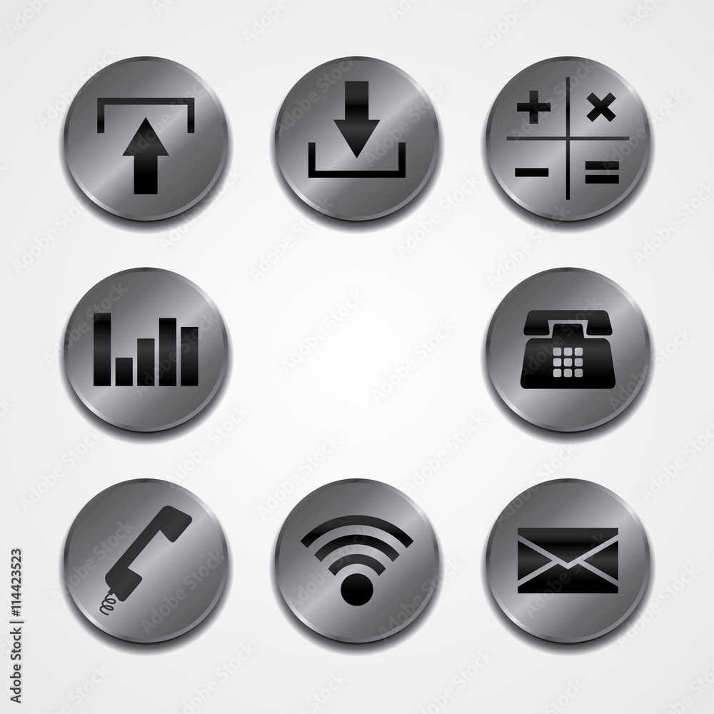 metal plate theme icon button set metal plate theme icon button set