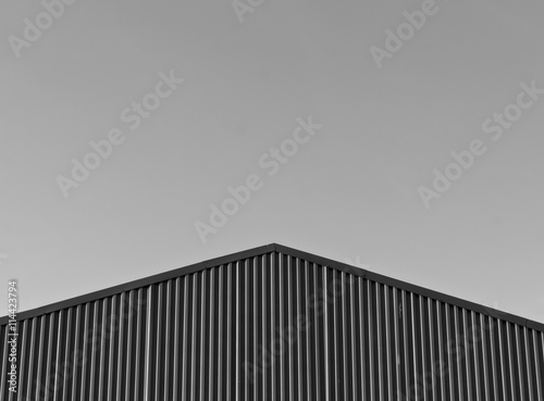 Black and white modern warehouse roof