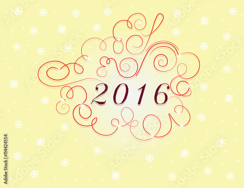 New Year Card 2016. Vector