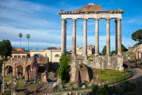 Wall Mural Temple of Saturn in  Roman Forum Rome Italy