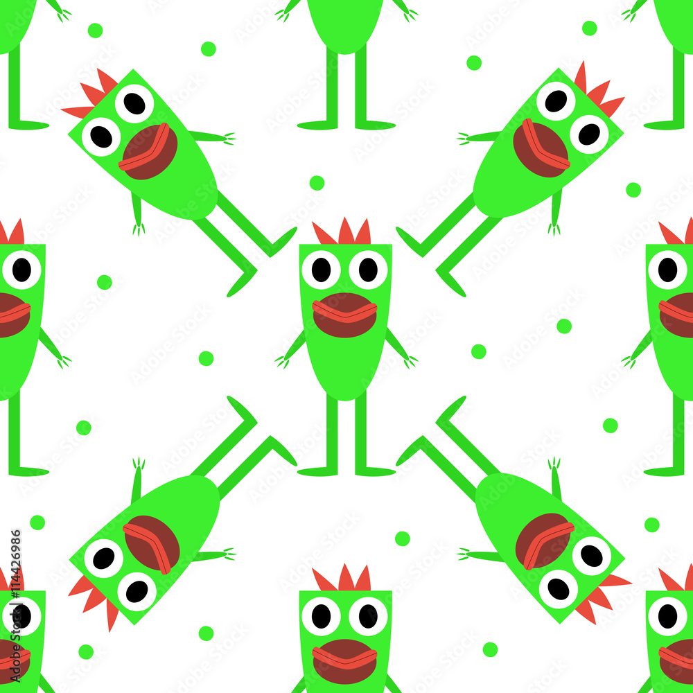 Obraz premium set of monsters in Flete muzzle funny children painted different pattern