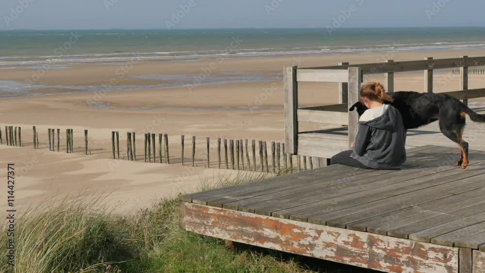 vacances à la plage avec le chien