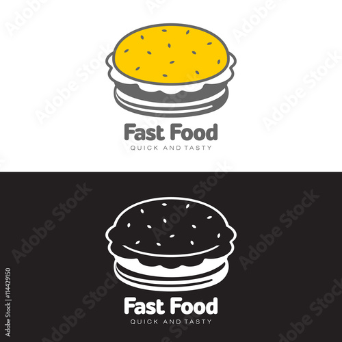 Burger logo set, vector illustration of a simple, isolated on background, logo set for your brand cheeseburger, hamburger set emblem logo for your fast food places