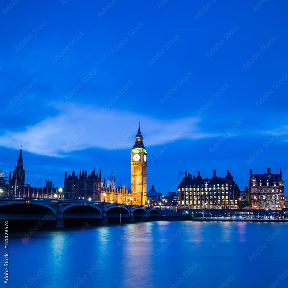 Big Ben and Houses of parliament at twilight
