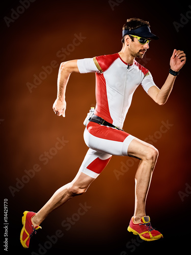 man  runner running triathlon ironman isolated © snaptitude