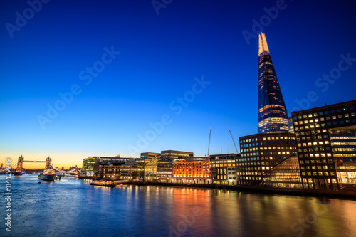 London city skyline at twilight