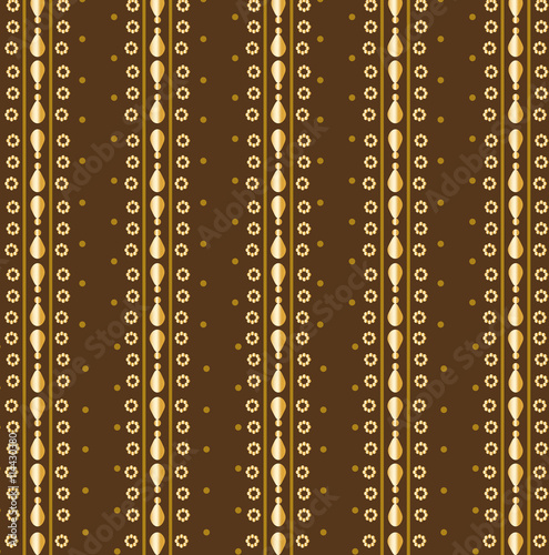 Vintage Royal damask ornamented card in gold. Vector