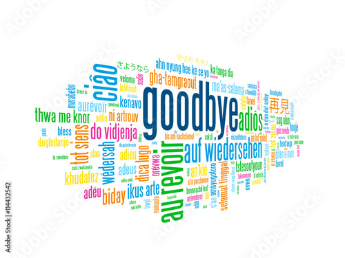 "GOODBYE" Translations Tag Cloud