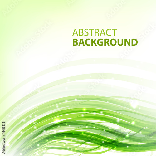 Green abstract vector background. Round eco design. Abstract background for business presentations. Vector.