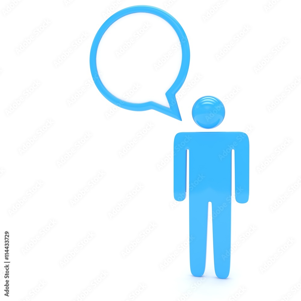 3d man with talk bubbles isolated over a white background. 3d rendering. 3d man with talk bubbles isolated over a white background. 3d rendering.