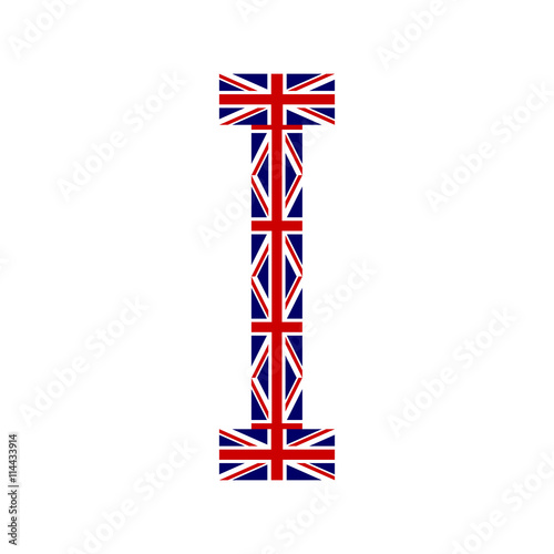 Letter I made from United Kingdom flags