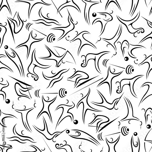 Sporting game symbols seamless pattern