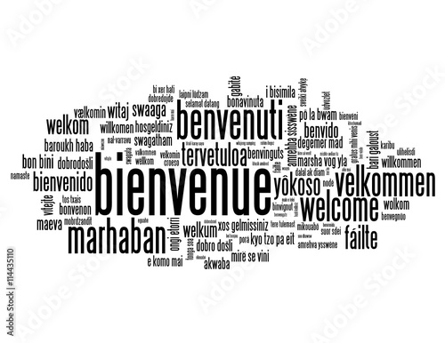 Nuage de Tags "BIENVENUE" avec traductions multilingues