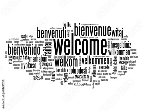 "WELCOME" Tag Cloud translated into many languages