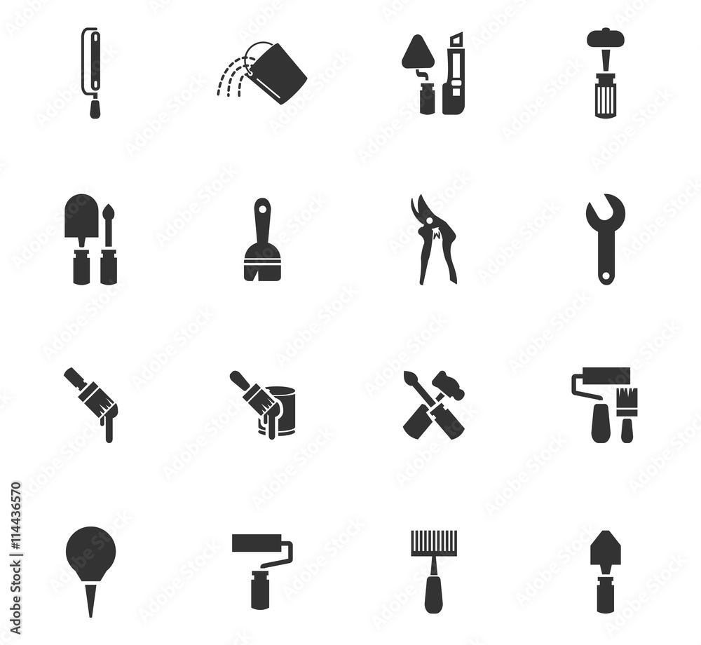 Work tools icons set Work tools icons set