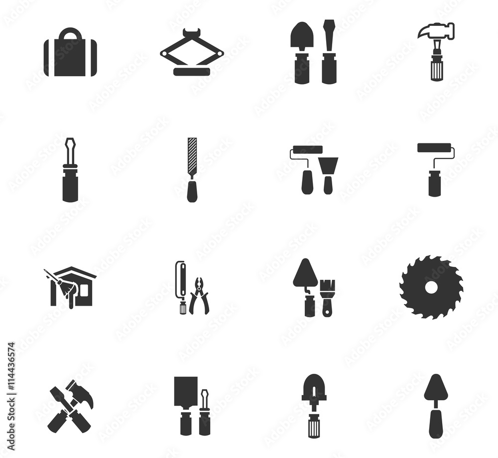 Work tools icons set Work tools icons set
