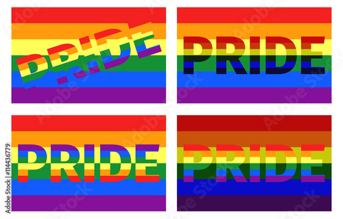 Набор флагов ЛГБТ с надписю pride.